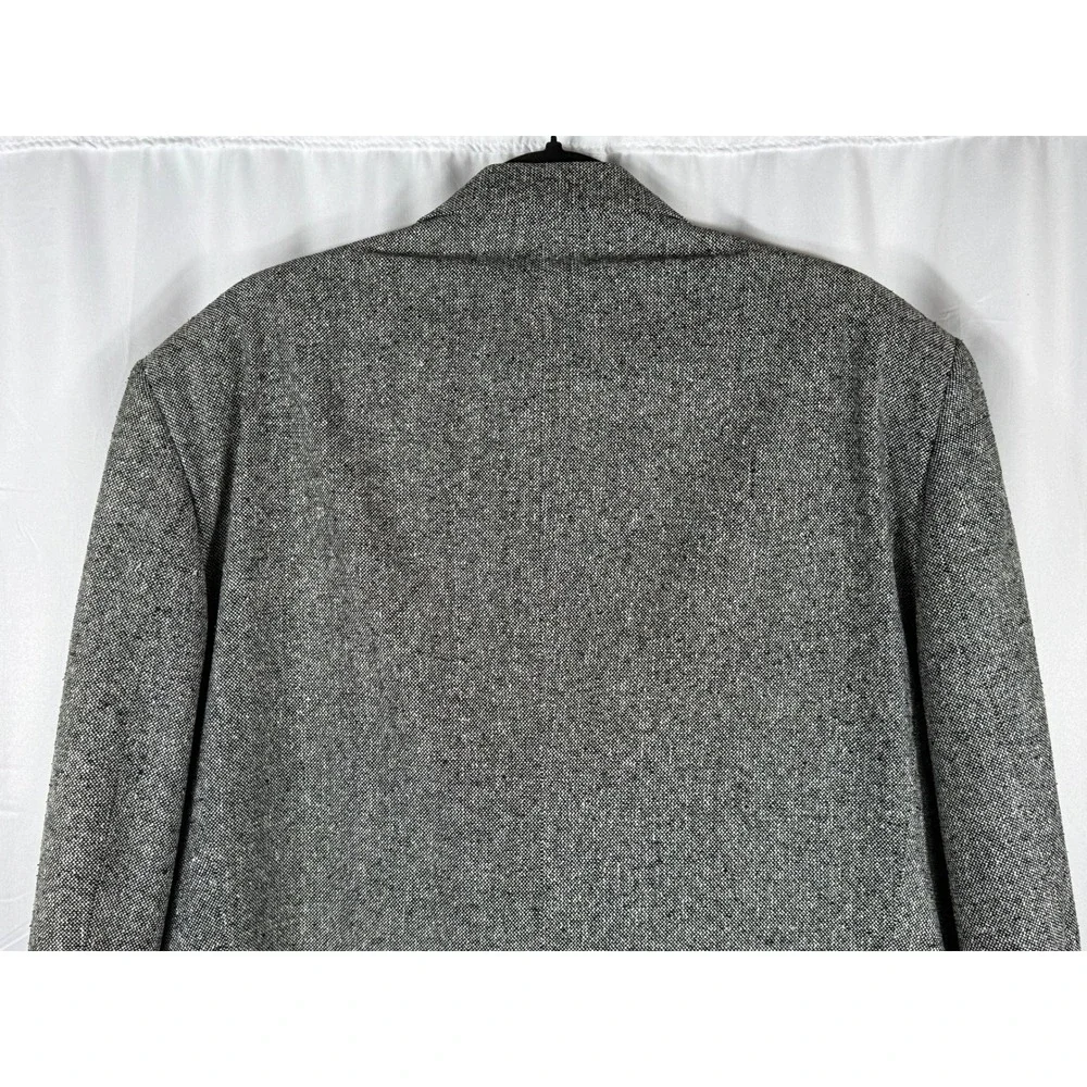Vintage Versini Mens‎ 46L 100% Silk Blazer Grey Salt and Pepper Tweed Two Button